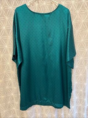 Victoria's Secret Teal Short-Sleeve Satin Nightie